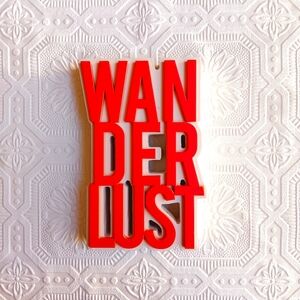 Red Wanderlust Wooden Decor